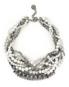 BCBGeneration Faux Pearl Cluster Frontal Necklace - Lyst