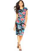 Betsey Johnson Capsleeve Floralprint Midi Dress - Lyst