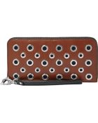 Fossil Embellished Sydney Leather Zip Clutch - Lyst