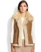 St. John Reversible Shearling Vest - Lyst