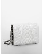 Calvin Klein Alandra Python-Embossed Leather Flap Shoulder Bag - Lyst