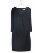 Mango Ruched Detail Dress - Lyst