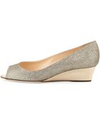 Jimmy Choo Bergen Glitter Wedge Pump - Lyst