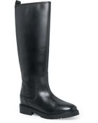 Mango Leather High-Leg Boots - Lyst