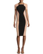 Michael Kors Two-Tone Fitted Crepe Dress - Lyst