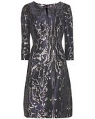 Oscar de la Renta Moiré Faille Dress - Lyst