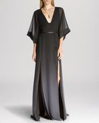 Halston Heritage Gown - Belted V-Neck Side Slit - Lyst
