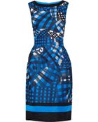 Oscar de la Renta Embroidered Silk Faille Dress - Lyst