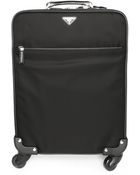 Prada Black Nylon Rolling Suitcase - Lyst