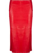 Cris Barros Leather Pencil Skirt - Lyst