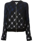 Kenzo Tartan Pattern Zipped Sweater - Lyst