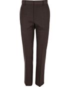 River Island Dark Brown Check Skinny Suit Trousers - Lyst