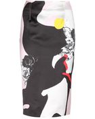 Prabal Gurung Printed Satin Pencil Skirt - Lyst