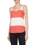 French Connection Wide-Stripe Flowy Tank - Lyst