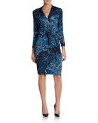 Adrianna Papell Printed Self-Tie Dress - Lyst