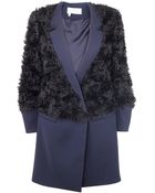 Derek Lam 10 Crosby Wrap Front Fur Coat - Lyst