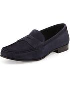 Prada Suede Penny Loafer - Lyst