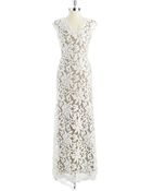 Tadashi Shoji Sequined Floral Lace Gown - Lyst
