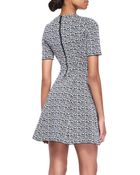 Kenzo Printed Tech-Knit Flare Dress - Lyst