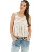 Free People Lace And Crocheted Top - Lyst