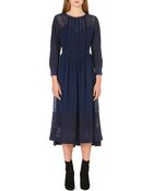 Karen Millen Feminine Soft Midi Dress Blue - Lyst