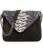 Boyy Slash Napa/Lizard-Print Crossbody Bag - Lyst