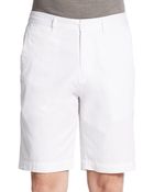 Saks Fifth Avenue Black Cotton Twill Shorts - Lyst