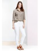 Violeta By Mango Ribbed Contrast Blouse - Lyst