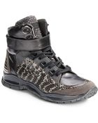 Roberto Cavalli Embossed Animal-Print Leather High-Top Sneakers - Lyst