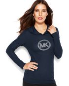 Michael Kors Michael Waffle-knit Hooded Logo Tee - Lyst