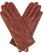 Oasis Zip Leather Gloves - Lyst