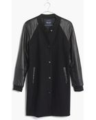 Madewell Leather-Sleeve Varsity Coat - Lyst