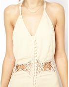 Jarlo Siobhan Cami Mini Slip Dress With Lace Insert - Lyst