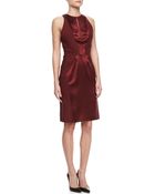 J. Mendel Sleeveless Silk Sheath Dress Merlot - Lyst