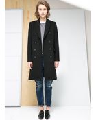 Mango Double-Breasted Coat - Lyst