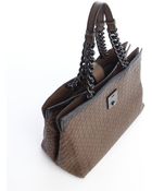 Bottega Veneta Brown Leather Chainlink Top Handle Tote - Lyst