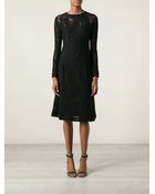 Ermanno Scervino Fitted Bodice Flared Lace Dress - Lyst