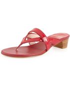 Stuart Weitzman Triango Patent Thong Slide Raspberry - Lyst