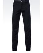 Emporio Armani Stretch Cotton Trousers - Lyst