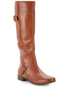 Nine West Tall Buckle-Detail Leather Boots - Lyst