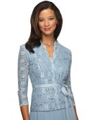 Alex Evenings Plus Belted Sequined Lace Blouse - Lyst