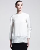 Haider Ackermann Silk Lace-Hem Blouse - Lyst