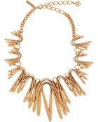 Oscar de la Renta Gold Twist Spike Bib Necklace - Lyst