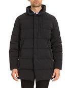 Armani Mid-Length Down Anorak With Fur Collar And Removable Black Hood - Lyst