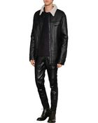 3.1 Phillip Lim Leather Jacket With Shearling Collar - Lyst