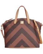 Dooney & Bourke Chevron Large Gabriella Satchel - Lyst