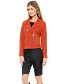 McQ by Alexander McQueen Notched-Collar Leather Biker Jacket - Lyst