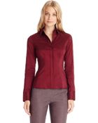 Hugo Boss Bashina | Cotton-Blend V-Neck Blouse - Lyst