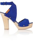 Sergio Rossi Studded Suede Platform Sandals - Lyst