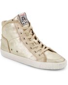 Ash Shake Metallic Leather High-Top Sneaker - Lyst